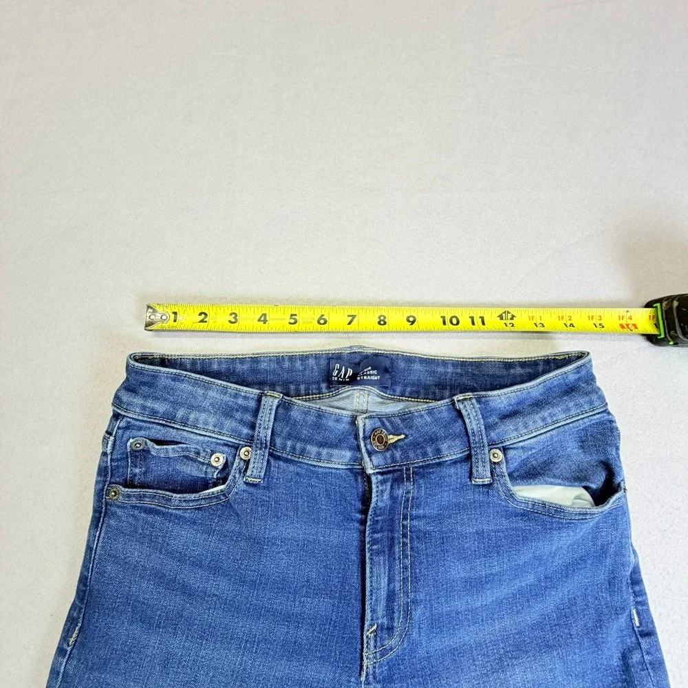 Gap Classic Straight Jeans Womens 10/30R Blue Denim Mid Rise Stretch